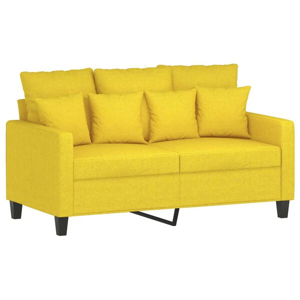 vidaXL Sofa Set Light Yellow 100% Polyester, Metal, Plywood, Foam
