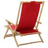 vidaXL Reclining Relaxing Chair Red Bamboo and Fabric