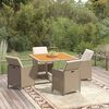 vidaXL Garden Dining Set Beige, Cream White