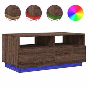 vidaXL Coffee Table Brown Oak Engineered Wood 35.4x19.3x15.7 in