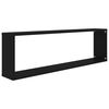 vidaXL Wall Shelf Set of 4 Black Engineered wood 39.4x5.9x11.8 in