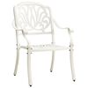 vidaXL Garden Chair Set of 2 White Cast Aluminum Standard Durable