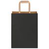 vidaXL Paper Bags 50 pcs with Handles Black 21x11x28 cm
