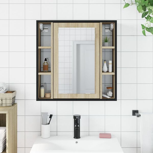 vidaXL Bathroom Mirror Cabinet Sonoma oak