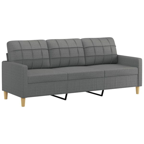 vidaXL Sofa Set Dark Grey Fabric (100% polyester), metal, plywood
