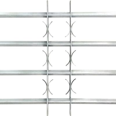 vidaXL Adjustable Security Grille for Windows with 4 Crossbars 19.7"-25.6"