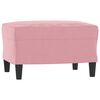 vidaXL Sofa Chair with Footstool Pink 23.6" Velvet