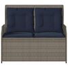 vidaXL Garden Bench with Cushion Gray Poly rattan