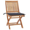 vidaXL Garden Chair Set of 8 Teak wood, Anthracite
