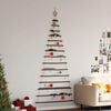 vidaXL&nbsp;Hanging Christmas Tree with Top Star 39.4x82.7" Natural Branch