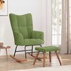 vidaXL Rocking Chair With Stool Light Green