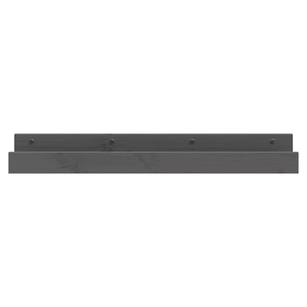 vidaXL Wall Shelf Gray Solid pine wood 31.5 in x 4.7 in x 3.5 in