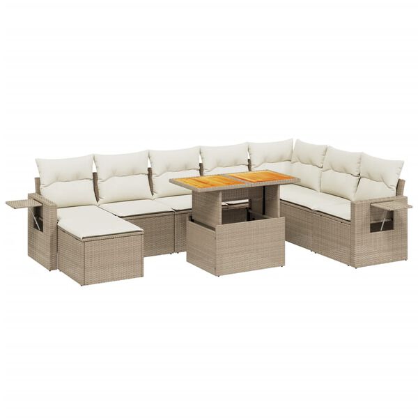 vidaXL Garden Sofa Set Beige, Cream white