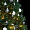 vidaXL Artificial Hinged Christmas Tree 150 LEDs & Ball Set 47.2"