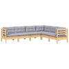 vidaXL Garden Lounge Set Grey, Natural Wood