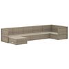 vidaXL Garden Lounge Set Gray PE rattan, powder-coated steel