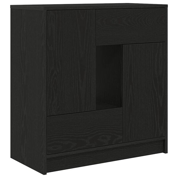 vidaXL Sideboard Black Oak Engineered Wood 27.8 x 13.4 x 29.3 in
