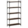 vidaXL Bookcase Smoked oak Engineered wood Large Adjustable Feet
