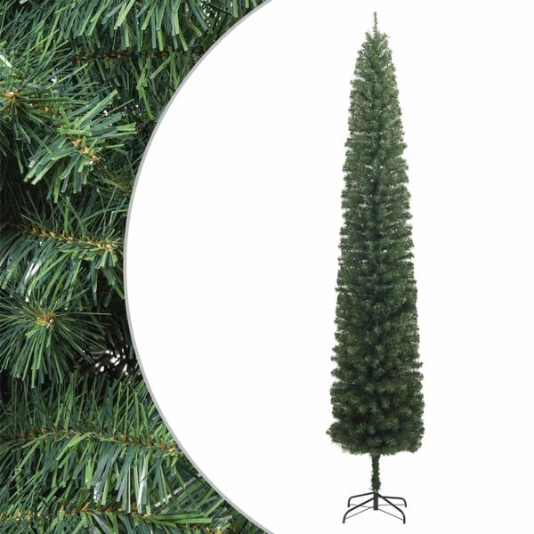 vidaXL Slim Christmas Tree with Stand 118.1" PVC