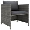vidaXL Garden Sofa Grey PE rattan, steel 23.6 in x 23.6 in Modular