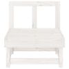 vidaXL Garden Middle Sofa White Solid Pine Wood Medium Modular