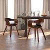 vidaXL Dining Chair Set of 2 Black and Natural Wood