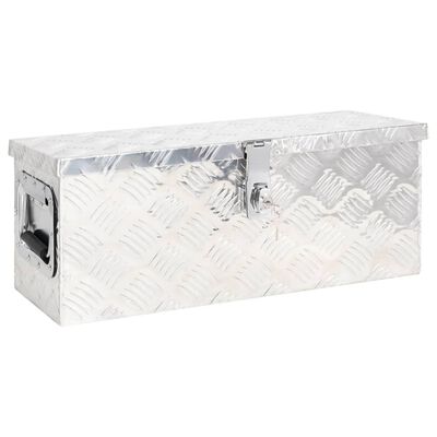 vidaXL Storage Box Silver 23.6"x9.3"x9.1" Aluminum