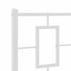 vidaXL Bed Frame White Powder-Coated Steel Twin Bed Frame Rectangular