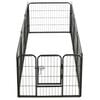 vidaXL Dog Playpen Black Powder-Coated Steel