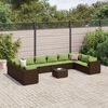 vidaXL Patio Lounge Set Brown, Green