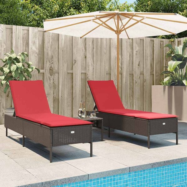 vidaXL Patio Sun Lounger Brown