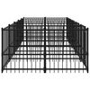 vidaXL Dog Kennel Black Powder-coated steel 100.5 sq ft Durable