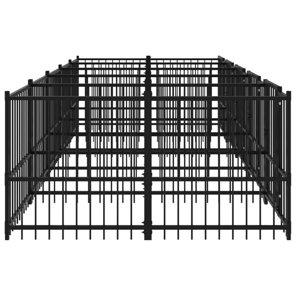 vidaXL Dog Kennel Black Powder-coated steel 100.5 sq ft Durable