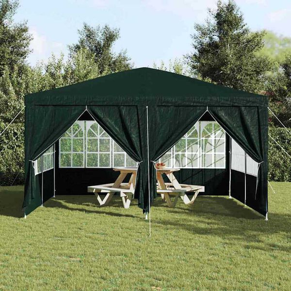 vidaXL Party Tent Green and White 400 x 400 x 266 cm