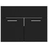 vidaXL Sink Cabinet With Basin Black and White Engineered wood and Ceramic