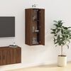 vidaXL Wall Mounted TV Cabinet Brown Oak Engineered Wood 15.7x13.6x39.4 in
