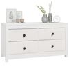 vidaXL Side Cabinet White Solid pine wood Medium Cabinet Rectangular