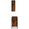 vidaXL Bathroom Furniture Set Smoked Oak Engineered Wood, Metal, Glass