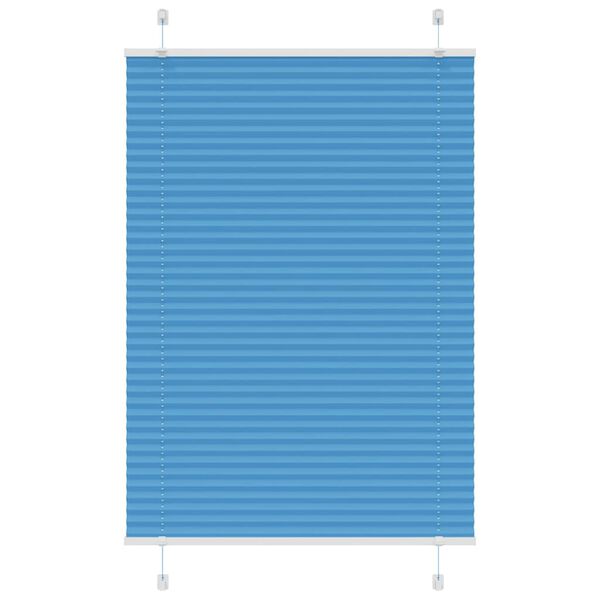 vidaXL Pleated Blind Blue Polyester 31.5 x 39.4 in Adjustable Armrests