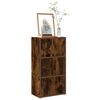 vidaXL Bookcase Smoked Oak Engineered Wood 15.7x9.4x30.3 in Bookcase