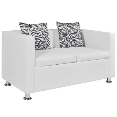 vidaXL Sofa Set 2-Seater and 3-Seater White Faux Leather