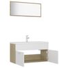 vidaXL Bathroom Furniture Set White and sonoma oak