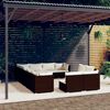 vidaXL Garden Lounge Set Brown PE rattan Large Seats Many