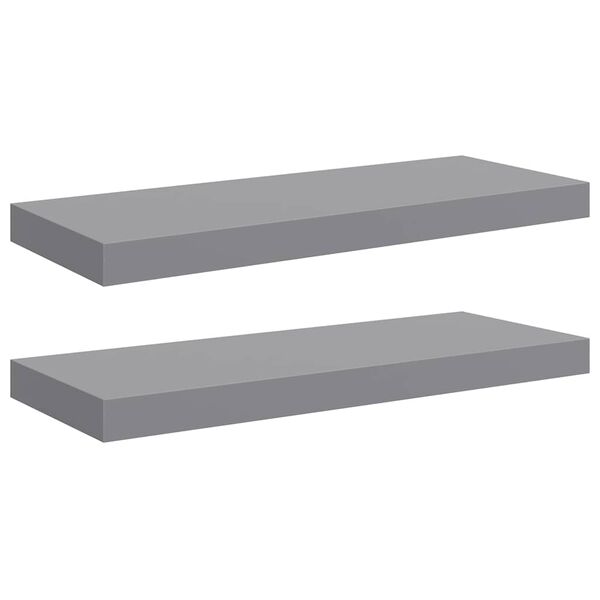 vidaXL Wall Shelf Set of 2 Gray Honeycomb MDF, metal Medium Wall Shelf