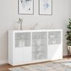 vidaXL Sideboard White Engineered wood, Glass Large Sideboard