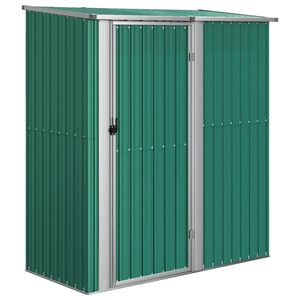 vidaXL Garden Shed Green Galvanized Steel, Plastic Medium Locks