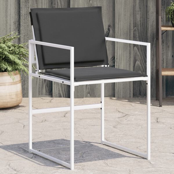 vidaXL Garden Chair Set of 4 White Textilene fabric Regular Foldable