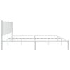 vidaXL Bed Frame White Powder-Coated Steel Full Bed Frame Rectangular