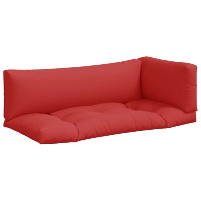 vidaXL Pallet Cushions 3 pcs Red Fabric