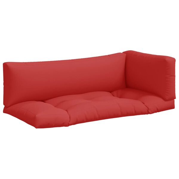 vidaXL Pallet Cushion Set of 3 Red 100% polyester Large